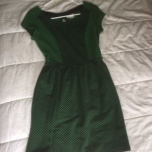 Green polka dot dress